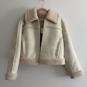 Abercrombie & Fitch Cream Teddy Jacket